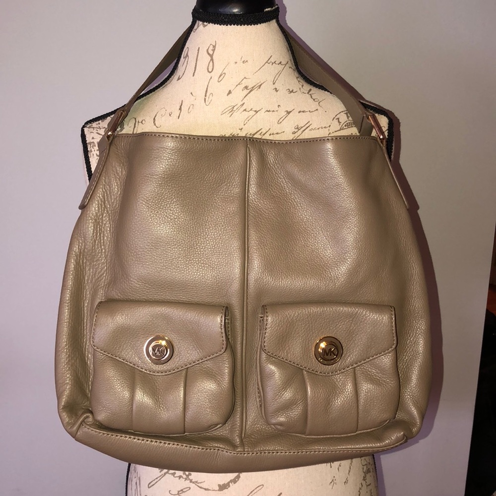 Michael Kors Jacquard Leather Taupe Purse